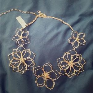 Rose gold statement necklace.